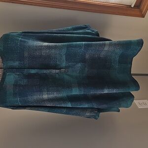 Woman Within patterned green blouse